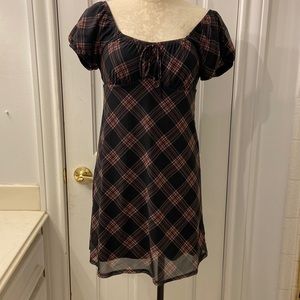 RED AND BLACK PLAID DRESS